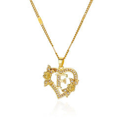 A-Z Alphabet Heart Necklaces Stainless Steel Necklace