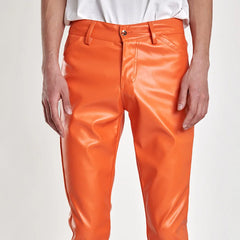 Rock Style PU Leather Pants Faux Leather Slim Fit Skinny