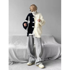 Sweater Men's Autumn Winter New Loose-Fit Warm Knitted Cardigan Jacket