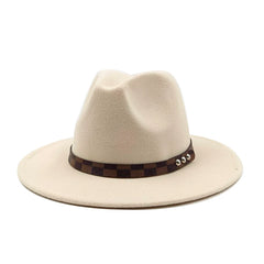 Vegan felt fedora hat wide brim hat