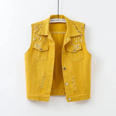 Colorful Denim Vest Women Jeans