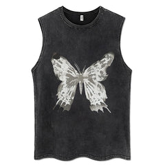 100% Cotton Vintage  Punk Rock Sleeveless Tshirts Gothic Vests