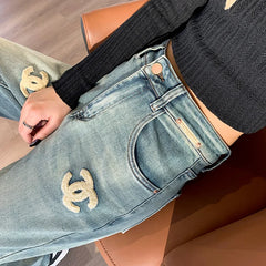 Velvet Slim Fit Straight Leg Denim Jeans
