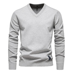 Cotton Sweater Pullover V-neck