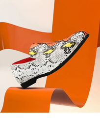 Classic Snake Pattern Loafers Breathable Leather Men's Footwear