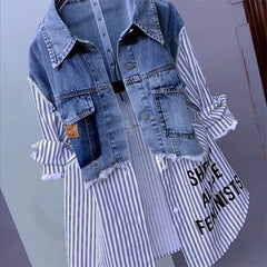 Splicing Fashion Denim Shirt
