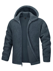 Hooded Fleece Jackets Thermal Warm Soft Fluffy Full Zip