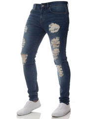 Cotton Stretchy Ripped Skinny Jeans Slim Fit Denim Pants