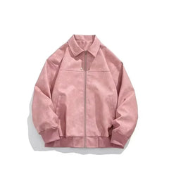 PU Leather Lapel Jacket American Style
