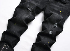 Cotton Skinny Denim  Holes Jeans