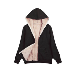 Hooded Plush Coat Fleece Hoodies Sweatshirt Long Sleeve Jacket
