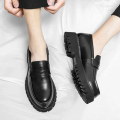 Mocassin Patent Leather with Thick Soles Loafers Slip on Shoe Breathable
