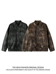 American Dyed PU Leather Jacket