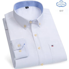100% Pure Cotton Oxford Long Sleeve  Plaid Shirt
