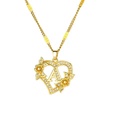 A-Z Alphabet Heart Necklaces Stainless Steel Necklace