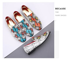 Classic Snake Pattern Loafers Breathable Leather Men's Footwear