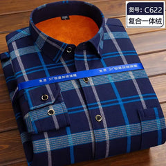 Fleece Shirt Long Sleeve Plaid Shirt