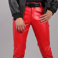 Rock Style PU Leather Pants Faux Leather Slim Fit Skinny