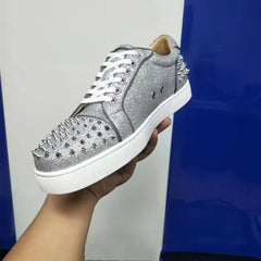 Original leather oxfords shoe gold silver sneakers