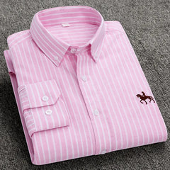 Long Sleeve Pure Cotton Oxford  Embroidered Shirt