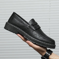 Versatile Leather Lazy loafers Comfort Non Slip Shoes