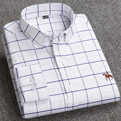 Long Sleeve Pure Cotton Oxford  Embroidered Shirt