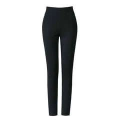 High Waist Casual Stretch Pockets Solid Color Match Top Slim Fit