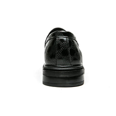 British Style New Emerald Pointed Leather Shoes Slip-On Loafer Black Hombre