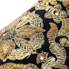 Half Loafers Luxury  Floral Embroidery Canvas Slippers