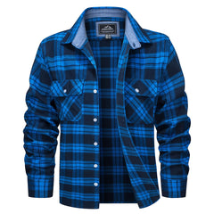 Plaid Flannel Shirts Long Sleeves Casual Cotton Shirt