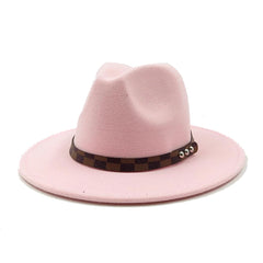 Vegan felt fedora hat wide brim hat