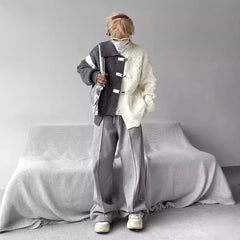 Sweater Men's Autumn Winter New Loose-Fit Warm Knitted Cardigan Jacket