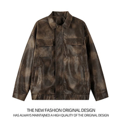 American Dyed PU Leather Jacket