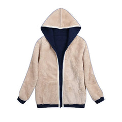 Hooded Plush Coat Fleece Hoodies Sweatshirt Long Sleeve Jacket