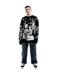 Vintage Knitted Sweater Jumper Winter Unisex Cotton Pullover Streetwear