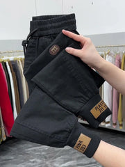 New Cotton Jeans Elastic Waist Harem Pants
