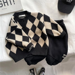 Woolen Sweater Cotton Knitting Cardigan Warm Thicken Velvet