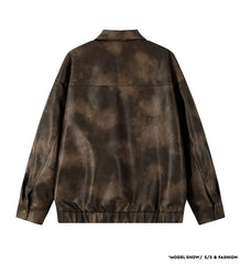 American Dyed PU Leather Jacket