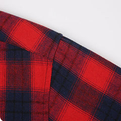 Brushed Plaid Cotton Long Sleeve Shirt