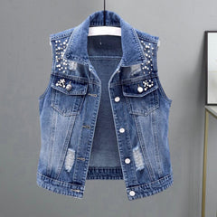 Denim Vests Sleeveless Jean Jackets