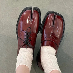 PU Leather solid color lace-up British style shoe