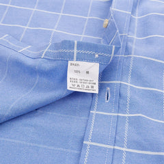 100% Pure Cotton  Oxford Short Sleeve Square Collar Solid Plaid Striped Shirt