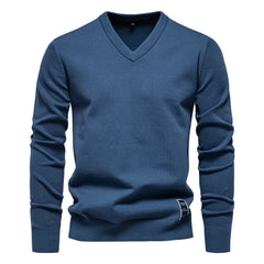 Cotton Sweater Pullover V-neck