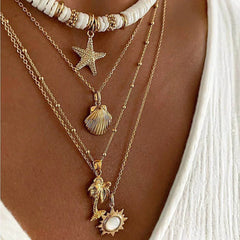 Boho Soft Pottery Starfish Necklace