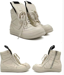 Vintage Genuine Leather High Top Boots Sneakers