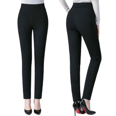 High Waist Casual Stretch Pockets Solid Color Match Top Slim Fit