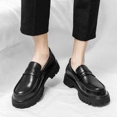 Mocassin Patent Leather with Thick Soles Loafers Slip on Shoe Breathable