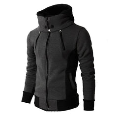 Zipper Hoodie Scarf Collar Sweatshirt