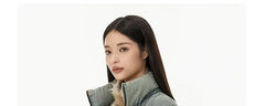 Retro American Neutral Denim Blue down Cotton Jacket