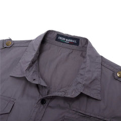 100% Cotton  Cargo Shirt Short Sleeve Shirts Multi Pocket